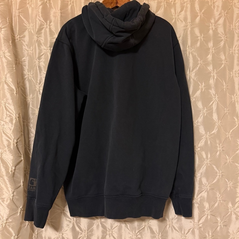 Carhartt Men's Blue Fleece Original Fit Hoodie Sweatshirt - Picture 4 of 11
